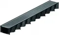 Produktbild: (28,99€/1Stk) ACO Hexaline 2.0 Rinne 1 m schwarz Stegrost Stahl 1 m Kombinations