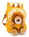 Produktbild: Kinderrucksack gelb 2 in 1 mit Kuscheltier Löwe 25cm - Kindergartenrucksack M...