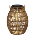 Produktbild: LED Solar Laterne H. 21cm bauchig Rattan Optik braun Formano