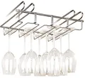 Produktbild: WENKO Schrankeinhänger Gläserhalter, verchromte Gläser-Halterung für bis zu 12 Gläser mit einem Glasstil von bis zu 2,2 cm Breite & einem Glasfußdurchmesser von bis zu 7 cm, Abmessung 34 x 8 x 25 cm, 2748140800, Silber Glänzend, 8 x 25 x 34 cm