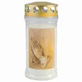Produktbild: Gedenkkerze Betende Hände 170x75mm Trauerkerze Grabkerze Kerze Kerzen Altar Deko