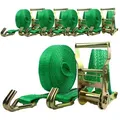 Produktbild: Baumarktplus 5x Profi Ratschen Spanngurt Spanngurte Zurrgurt 2-tlg 6m 2t 2to 2000 kg TÜV/GS GRÜN