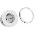Produktbild: Bachmann - Steckdose Pix 1xschuko Weiß + Zierring Edelstahl Effekt Und Weiß