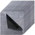 Produktbild: VEVOR Teppichfliesen 457,2 x 457,2 x 12 mm, 10er-Pack, selbstklebender Teppichboden mit Fläche von 2,0 m², Teppich Bodenbelag, einfacher DIY-Austausch für Wohnzimmer und Büro, Grau