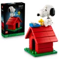 Produktbild: LEGO Ideas Peanuts: Snoopys Hundehütte - Modellbau für Erwachsene Snoopy und Woodstock Figuren - DIY Deko für Schreibtisch oder Regal - Geschenkidee für Fans - 21368