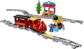 Produktbild: LEGO DUPLO Dampfeisenbahn, Eisenbahn-Spielzeug aus LEGO Steinen mit Tierfigur, Zug-Spielzeug für Jungen und Mädchen, mit Licht & Geräuschen sowie Push-&-Go-Motor, Geschenk für Kinder ab 2 Jahren 10874