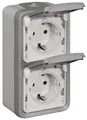 Produktbild: Legrand 069744 Steckdose Plexo IP 44 69744 2fach senkrecht FR AP , (grau)