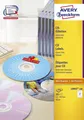 Produktbild: Avery Zweckform® L6043-100 CD-Etiketten, Ø 117 mm, 100 Blatt/200 Etiketten, weiß