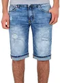 Produktbild: ESRA Herren Jeans Shorts Basic Jeans-Shorts Kurze Hose Bermuda A415