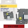 Produktbild: Kompatibles Schriftband für Brother TZe-421, 9mm, Länge 8m, schwarz auf rot