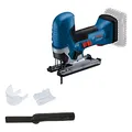 Produktbild: Bosch Professional 18V System Akku Stichsäge GST 18V-125 S (ideal für Kurven- und Abschnitte, SDS-Sägeblatthalter, inkl. 1x Stichsägeblatt, Absaug-Set)