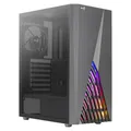 Produktbild: Aerocool DELTABKV1, ATX PC Gehäuse, RGB Front, Volles Seitenfenster, 12cm Lüfter, Schwarz
