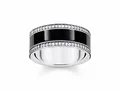 Produktbild: Thomas Sabo Ring TR2446-691-11-52 - Silber geschw. & Emaille & Zirkonia - Schwarz - Gr. 52
