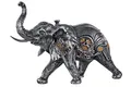 Produktbild: Casablanca modernes Design GILDE Skulptur Steampunk Elephant Kunstharz silberfarben 37041 - Höhe 23 cm