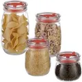 Produktbild: Relaxdays Vorratsgläser 4er Set Glas Transparent mit Deckel 21 cm x 12 cm 2 kg