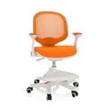 Produktbild: hjh OFFICE 736418 Kinder Schreibtischstuhl Kid Ergo Stoff/Netz Kinderstuhl mit Fußablage, Armlehnen klappbar, Orange/Weiß