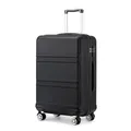 Produktbild: KONO Handgepäck Koffer Trolleys Leicht Hartschalenkoffer Reisekoffer mit 4 Rollen und TSA Schloss, 52x38x21cm, 36Liter, Zwillingsrollen Rollkoffer, ABS Hartschale (Schwarz, M)