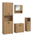 Produktbild: xonox.home – 4 TLG. Badmöbel-Set Mone 180x192x30 cm in Korpus und Front Artisan Oak Nachbildung – Zeitgemäße Kombination für Dein Bad – funktional, hell & modern