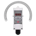 Produktbild: EMOS P5683 Anlegethermostat mit einstellbarer Schaltempfindlichkeit, Schraubenfeder und digitalem Display / Rohranlegethermostat Einstellbereich 5 °C bis 80 °C, 45 x 45 x 110 mm