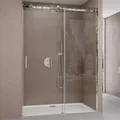 Produktbild: Doporro Duschtür Nischentür Dusche Duschabtrennung Duschkabine 130x195cm Esg-sicherheitsglas Duschtür Aus Klarglas Teilgerahmt Inkl. Nano-beschichtung Teramo4