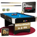 Produktbild: Marlen & Sons Billardtisch - CueMaster 8FT Billiard Tisch mit auto Kugelrückführung - Billiardtisch 244 x 132 cm inkl. Zubehör-Komplettset