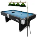 Produktbild: Marlen & Sons Billardtisch - CueMaster 8FT Billiard Tisch mit Auto Kugelrückführung - Billiardtisch 244 x 132 cm inkl. Zubehör-Komplettset
