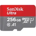 Produktbild: SanDisk Ultra microSDXC 256GB Speicherkarte + SD Adapter 150MB/s A1 Class 10 UHS-I