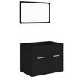Produktbild: vidaXL Badezimmer-Set 2-tlg. Badmöbel-Set Schwarz Holzwerkstoff, (1-St)
