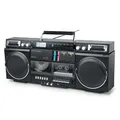Produktbild: MUSE M-380 GB Retro Boombox mit Bluetooth, CD, Kassette, FM-Radio & USB | 80W Musiksystem mit AUX, SD-Kartenslot, Kopfhörer & Mikrofonanschluss – Vintage Stereoanlage im 80er Design
