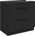 Produktbild: Küchen Unterschrank 80 cm SIENA Schwarz Vollauszug Soft-Close Küche Küchenzeile