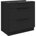 Produktbild: Küchen Preisbombe - Küchen Unterschrank 80 cm siena Schwarz Vollauszug Soft-Close Küche Küchenzeile
