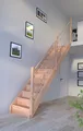 Produktbild: Holztreppe Mykonos Gerade-Buche-Holz-Holz Design Geländer-rechts-mit Setzstufen