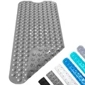Produktbild: Badewannenmatte Duschmatte 100x40 cm Badewanneneinlage Antirutschmatte rutschfest Maschinenwaschbar (Grau)