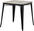 Produktbild: Bolero Bistro Esstisch Geschlitzte Mangoholzplatte Schwarzes Gestell 650mm
