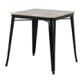 Produktbild: Bolero Bistro Esstisch Geschlitzte Mangoholzplatte Schwarzes Gestell 650mm