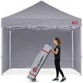 Produktbild: MASTERCANOPY 3 x 3 m Pop-up-Pavillon Faltpavillon Festzelt mit 4 Seitenwänden/Seitenteilen für Markt, Garten, Events, Grau