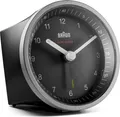 Produktbild: Braun BC07SB-DCF, Quarzwecker, Rund, Schwarz, Silber, Analog, Akku, AA