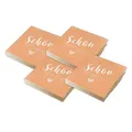 Produktbild: itenga Servietten Schön dass du da bist 30 x 30cm 3-lagig 80 Stück für Kommunion Konfirmation Hochzeit Taufe und andere Feiern (apricot)