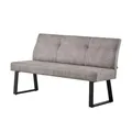 Produktbild: DUBI Möbel Sitzbank Joy, Esszimmerbank 160 cm mit Rückenlehne gepolstert mit Federkern für Esszimmer, Flur, Garderobe mit Metallgestell, modern Design, Grau, 21302-160-YU09-01