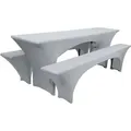 Produktbild: Bierbankhusse Stretch Victoria Grau, 220x70x70 cm - Beautissu