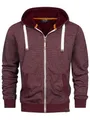 Produktbild: Indicode Herren INBaustian Sweatjacke mit RIPP-Bündchen und Kapuze | Kapuzensweater Hoodie für Männer Wine, XXL
