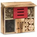 Produktbild: Relaxdays - Insektenhotel, Hxbxt:29x33x13,5cm, Naturmaterialien, Unterschlupf Für Bienen & Käfer, Holz, Flachdach, Natur