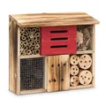 Produktbild: Relaxdays Insektenhotel gebrannt HBT 29 x 33 x 13,5 cm Bienenhotel aus Naturmaterialien als Unterschlupf für Käfer, Bienen, Wespen und Schmetterlinge Insektenhaus aus Holz mit Flachdach, natur