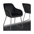 Produktbild: tectake® Esszimmerstuhl, gepolstert, in Samtoptik, durchgehende Lehne, 57 x 61 x 85,5 cm, Belastbarkeit 120 kg