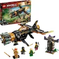 Produktbild: LEGO 71736 NINJAGO Coles Felsenbrecher Flugzeugspielzeug mit Gefängnis und Figur des Goldenen Ninja Kai - Beige