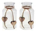 Produktbild: ZauberDeko 2 Vasen Hochzeit Vintage Tischdeko Gläser Herz Deko Geburtstag Anna