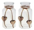 Produktbild: ZauberDeko Tischvase 2 Vasen Hochzeit Vintage Tischdeko Gläser Herz Deko Geburtstag ANNA