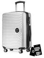 Produktbild: Hauptstadtkoffer Mitte - Handgepäck Trolley + Digitaler Gepäckanhänger, Kabinenkoffer mit Erweiterung + Koffertag, TSA, 4 Doppel-Rollen, Rollkoffer Hartschale ABS, Weißmatt
