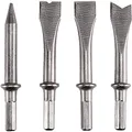 Produktbild: Original Einhell 4-tlg. Meißel-Set (Meißelhammer-Zubehör, Stahl, 120 mm, Sechskantaufnahme, für Druckluft-Meißelhammer wie TC-PC 45, inkl. 3x Flach- und 1x Spitzmeißel)