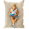 Produktbild: Green Bean Sitzsack XL 120x160 cm Indoor & Outdoor - Riesensitzsack wetterfest für Erwachsene & Kinder, 380 L EPS-Perlen Füllung, waschbarer Bezug, Bean Bag Sitzkissen für den Garten, Creme